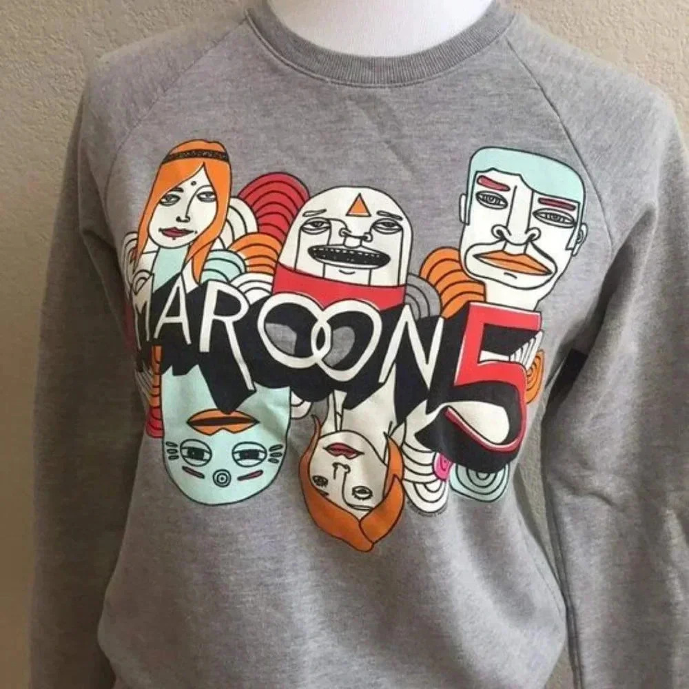 RARE American Apparel Maroon 5 Fleece Sweatshirt - Picture 2 of 4